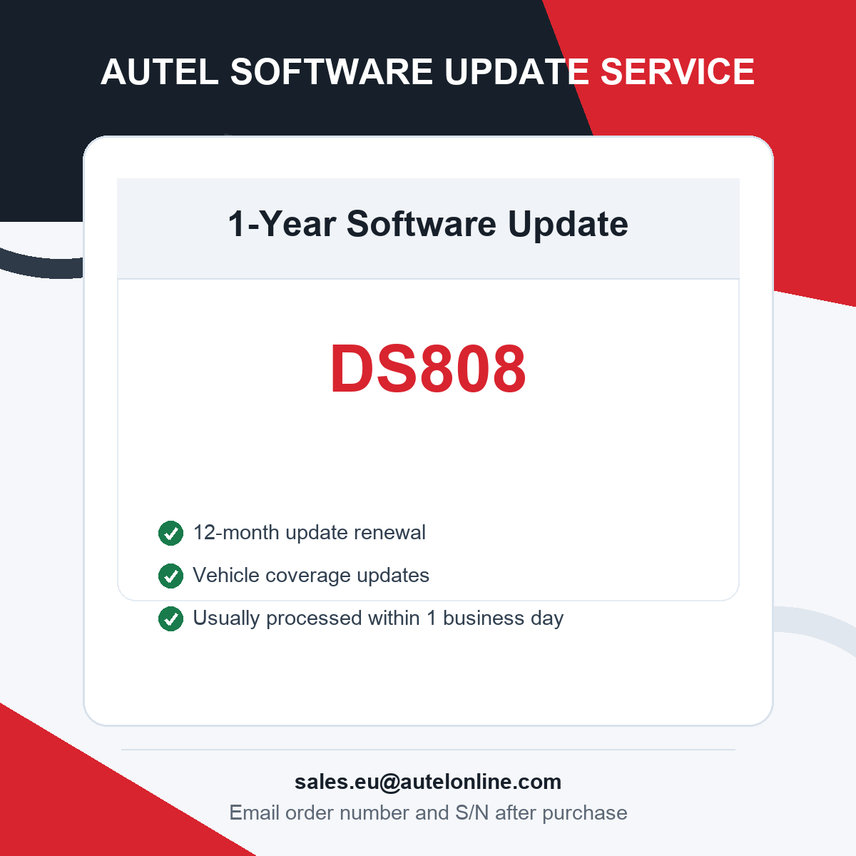 Autel MaxiDAS DS808 One Year Software Update Service