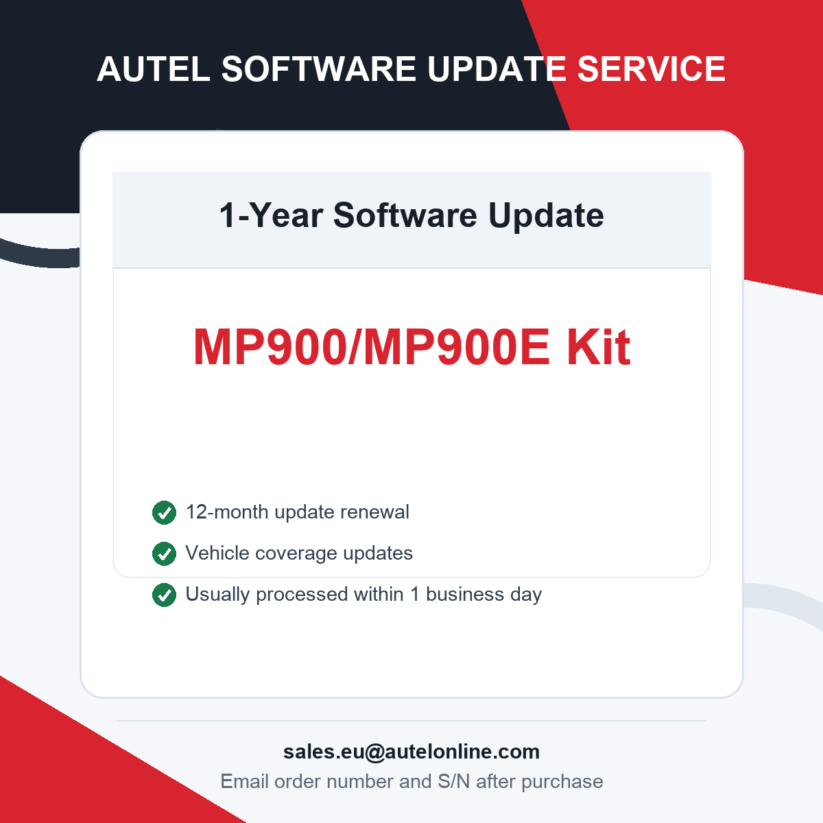 Autel MP900/MP900E Kit One Year Software Update Service